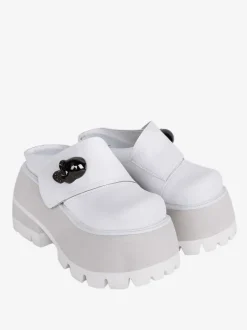 Gothic Lolita Sandals White PU Leather Round Toe Lolita Summer Shoes