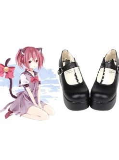 Gothic Lolita Shoes Black Platform Mary Jane Lolita Shoes With Cat Ear
