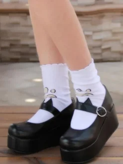 Gothic Lolita Shoes Black Platform Mary Jane Lolita Shoes With Cat Ear