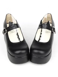 Gothic Lolita Shoes Black Platform Mary Jane Lolita Shoes With Cat Ear