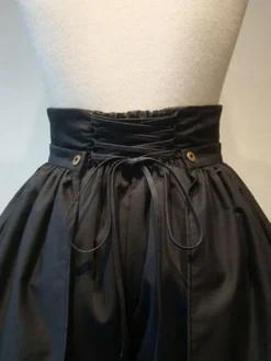 Gothic Lolita Shorts Metallic Button Lace Up Pleated Black Detachable Lolita Culottes
