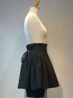 Gothic Lolita Shorts Metallic Button Lace Up Pleated Black Detachable Lolita Culottes