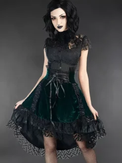 Gothic Lolita SK Black Lace Up Lace Lolita Skirts