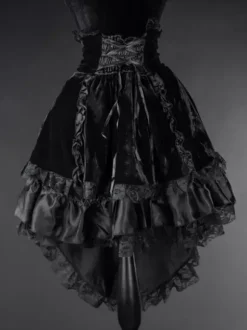 Gothic Lolita SK Black Lace Up Lace Lolita Skirts