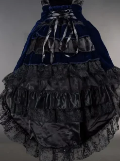 Gothic Lolita SK Black Lace Up Lace Lolita Skirts