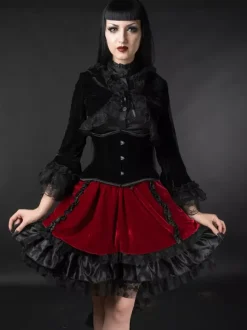 Gothic Lolita SK Black Lace Up Lace Lolita Skirts
