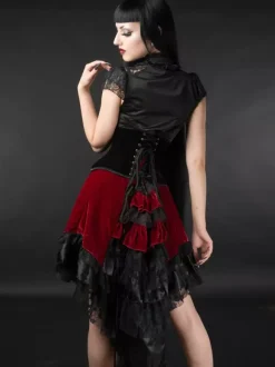 Gothic Lolita SK Black Lace Up Lace Lolita Skirts