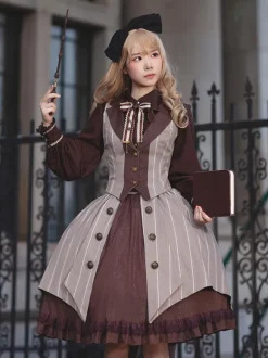 Gothic Lolita Skirt Infanta Coffee Brown Lolita Skirts
