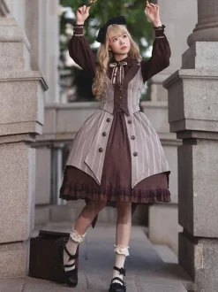 Gothic Lolita Skirt Infanta Coffee Brown Lolita Skirts