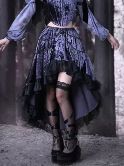 Gothic Lolita SK Lace Purple Lace Lolita Skirts