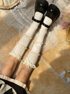 Gothic Lolita Stocking Coffee Brown Accessory Polyester Lolita Accessories
