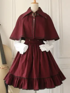 Gothic Lolita Vintage Cape Military Style Cross Regression Victorian Cape