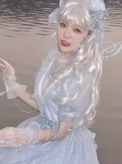 Gothic Lolita Wig Long Tousled Silver Lolita Accessories