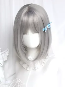 Gothic Lolita Wig Short Tousled Silver Lolita Accessories