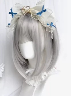 Gothic Lolita Wig Short Tousled Silver Lolita Accessories