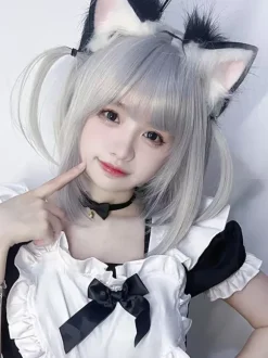 Gothic Lolita Wig Short Tousled Silver Lolita Accessories