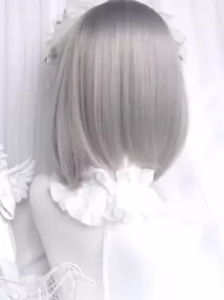 Gothic Lolita Wig Short Tousled Silver Lolita Accessories