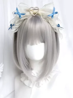 Gothic Lolita Wig Short Tousled Silver Lolita Accessories