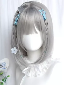 Gothic Lolita Wig Short Tousled Silver Lolita Accessories