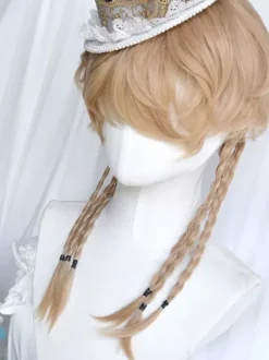 Gothic Lolita Wigs Long Heat-resistant Fiber Light Gold Lolita Accessories
