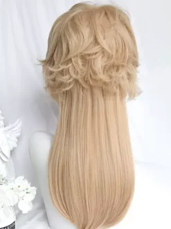 Gothic Lolita Wigs Long Heat-resistant Fiber Light Gold Lolita Accessories