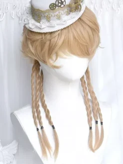 Gothic Lolita Wigs Long Heat-resistant Fiber Light Gold Lolita Accessories