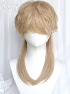 Gothic Lolita Wigs Long Heat-resistant Fiber Light Gold Lolita Accessories