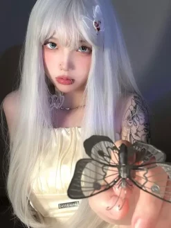 Gothic Lolita Wigs Long Tousled Silver Lolita Accessories