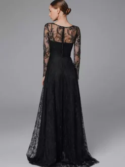 Gothic Wedding Dresses Lace A-Line Long Sleeves Floor-Length Bridal Gown Free Customization