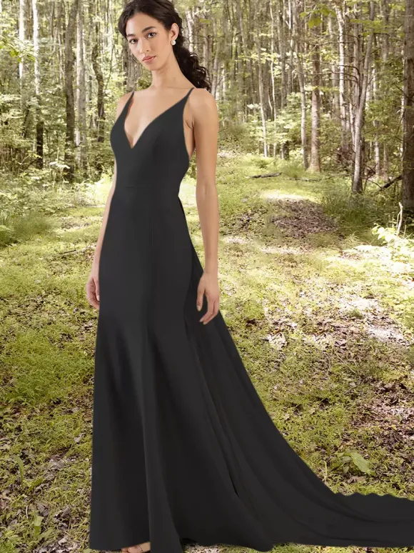 Gothic Wedding Dresses Mermaid Sleeveless Chiffon With Train Bridal Dress