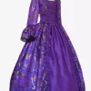 Grape Retro Tudor Dress Costumes Lace Up Satin Fabric Tattoo Print Choker Girl's Gothic Marie Antoinette Costume Set Masquerade Ball Gown
