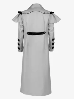 Gray Medieval palace banquet wear zipper slit long windbreaker stage performance wear