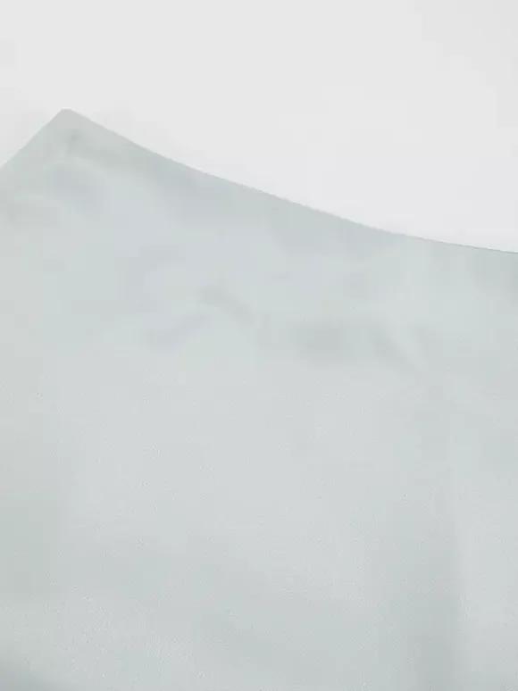 Gray Satin Skirt with Slit High Waisted Solid Color Summer A-line Long Skirt For Women 2026