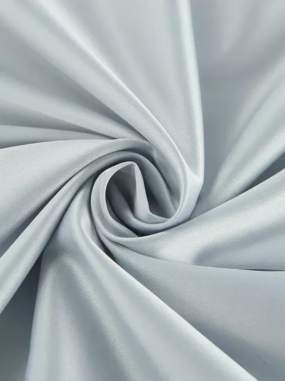 Gray Satin Skirt with Slit High Waisted Solid Color Summer A-line Long Skirt For Women 2026