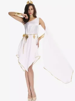 Greek Goddess White Flowing Dress Elegant Dress Holidays Costumes