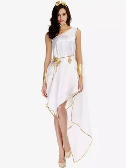 Greek Goddess White Flowing Dress Elegant Dress Holidays Costumes