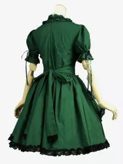 Green Retro Tudor Dress Costumes Lace Marie Antoinette Costume Polyester Dress Women's Retro Tunic 18th Century Costume