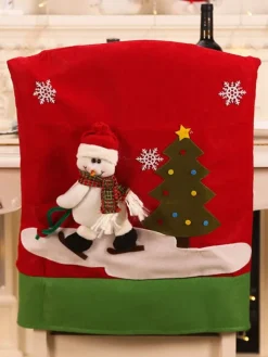 Green Christmas Chair Cover Polyester Fiber Christmas Holidays Costumes