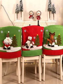 Green Christmas Chair Cover Polyester Fiber Christmas Holidays Costumes