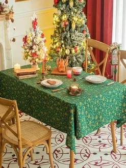 Green Christmas Polyester Fiber Polyester Christmas Pattern Christmas Holidays Costumes