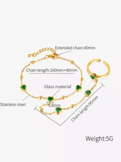 Green Heart Hand Chain For Women 2026