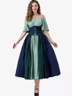 Green Retro Costumes Marie Antoinette Costume Vintage Clothing