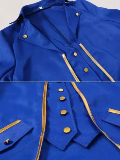 Green Vintage Top Vintage Buttons Long Sleeves Polyester Polyester Fiber Overcoat Retro Costumes For Man Burgundy