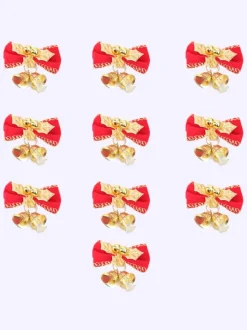 Green Christmas Bell Bowknot Props Polyester Fiber Christmas Holidays Costumes Props