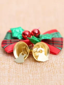 Green Christmas Bell Bowknot Props Polyester Fiber Christmas Holidays Costumes Props