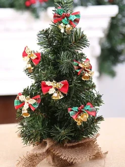 Green Christmas Bell Bowknot Props Polyester Fiber Christmas Holidays Costumes Props