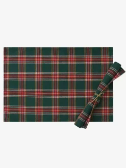 Green Christmas Polyester Fiber Polyester Plaid Christmas Holidays Costumes