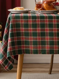 Green Christmas Polyester Fiber Polyester Plaid Christmas Holidays Costumes