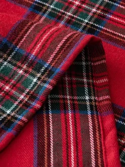 Green Christmas Polyester Fiber Polyester Plaid Christmas Holidays Costumes