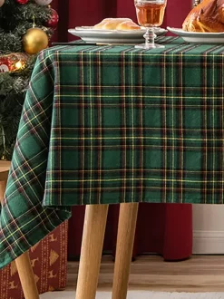 Green Christmas Polyester Fiber Polyester Plaid Christmas Holidays Costumes